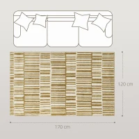 HOMCOM Alfombra Salón 170x120 cm Lavable en Lavadora Pelo Corto Estilo Moderno Tapete para Sala de Estar Dormitorio Crema(m-3)