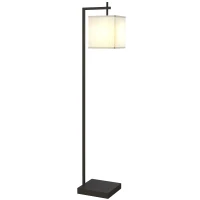 HOMCOM Lampada da Terra con 10 Luminosità e Temperatura del Colore Regolabile, Telecomando e Lampadina 9W, Nero(m-10)
