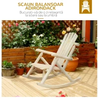 Outsunny Scaun Balansoar de Gradina Stil Adirondack din Lemn, 66x96x98 cm(m-6)