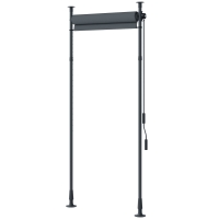 Outsunny Store manuel rétractable sur pied longueur réglable manivelle installation sans perçage métal alu. polyester gris foncé