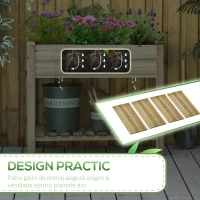 Outsunny Jardiniera Inaltata din Lemn cu Picioare si Polita Inferioara pentru Gradina si Balcon 91x51x76cm(m-6)