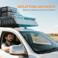 HOMCOM Portapacchi per Auto in Acciaio da 90.7 kg con Deflettori e Guide Laterali, 110.5x99.5x18.5 cm, Nero(m-6)