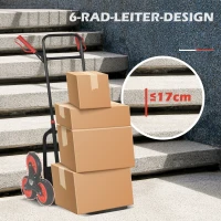 DURHAND Treppensteiger 120 kg Sackkarre Transportkarre Griff höhenverstellbar Klappbar Stahl 45 x 60 x 109 cm(m-5)