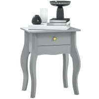 HOMCOM French Style Side Table with Drawer - Grey(m-10)