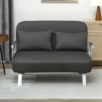 HOMCOM Two-Seater Click-Clack Sofa Bed - Charcoal Grey(m-9)