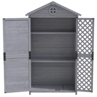 Capanno per archiviazione da giardino in legno, resistente alle intemperie, ampio spazio 101,5x56,5x175,3 cm, grigio(m-9)
