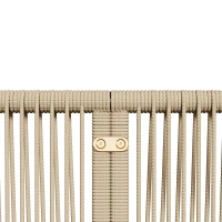 5-teiliges Garten-Lounge-Set mit Seil, verstellbare Füße, glatte Glas-Tischplatte, inklusive Sitz- und Rückenkissen, Beige(m-7)