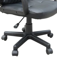HOMCOM Swivel Executive Office Chair, PU Leather Computer Desk Chair with Adjustable Height, Wheels, Black(m-12)