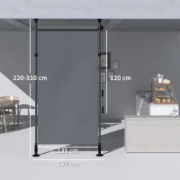 Outsunny Store manuel rétractable sur pied longueur réglable manivelle installation sans perçage métal alu. polyester gris foncé(m-3)