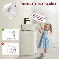 HOMCOM Móvel para Lavatório Pousar com 2 Portas em Arco Puxadores Dourados para Lavatório com ou sem Pedestal 60x30x65 cm Branco(m-6)