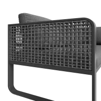 Set de lounge pentru grădină pentru 6-7 persoane, mobilier din ratan cu cadru din fier galvanizat și picioare reglabile, inclusiv perne de șezut și spătar, Gri(m-9)