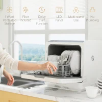 HOMCOM Multi-Program 6L Tabletop Dishwasher(m-8)