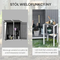 Outsunny szafka ogrodowa szopa na narzędzia z 2 drzwiami z asfaltowym dachem drewno jodłowe kolor zielony+szary(m-4)