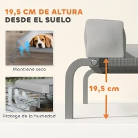 PawHut Cama Elevada para Perros Refrescante con Refuerzos Extraíbles Malla Transpirable y Marco de Acero 110x75x30 cm Gris(m-4)