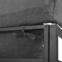 Set di mobili da giardino a 4 pezzi, divano 3 posti con tenda, 2 poltrone singole e tavolino da caffè, 176x178x145 cm, Grigio(m-6)