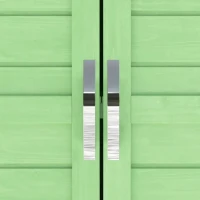 Holz-Gartenschrank Größe groß mit offenem und geschlossenem Regal, Grün(m-8)