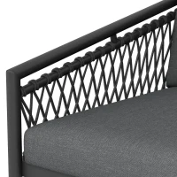 Ensemble de salon de jardin, ensemble de canapé d'extérieur moderne avec corde tissée à la main, incluant coussins de siège et de dossier, Gris(m-7)