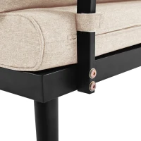 Garten Loungesessel Set für 5-6 Personen, 2 Zweisitzer-Sofas, 2 Einzelsessel, 2 Tische, Beige(m-11)