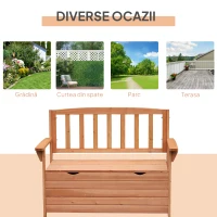 Outsunny Bancuta de Gradina 2 Locuri cu Compartiment Recipient in Lemn, 112x58x84 cm(m-4)