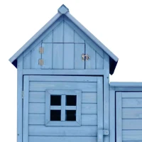 Abri de jardin avec 2 étagères, cabanon avec grand espace de rangement, 118x54x173 cm, Bleu(m-6)