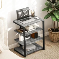 HOMCOM HiFi Stand, with Four Storage Shelves - Dark Grey(m-8)