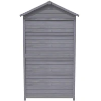 Capanno per archiviazione da giardino in legno, resistente alle intemperie, ampio spazio 101,5x56,5x175,3 cm, grigio(m-10)