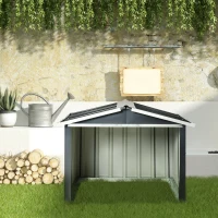 Outsunny Metalen schuur voor robotmaaier, roestvrij, 86 x 100 x 63 cm, Donkergrijs(m-2)
