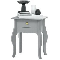 HOMCOM French Style Side Table with Drawer - Grey(m-11)