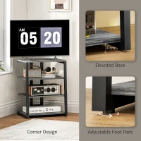 HOMCOM HiFi Stand, with Four Storage Shelves - Dark Grey(m-7)