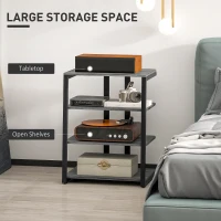 HOMCOM HiFi Stand, with Four Storage Shelves - Dark Grey(m-4)