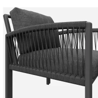 Juego de Muebles de Jardín para 8 Personas Conjunto de Muebles con Cuerda Incluye Cojines de Asiento y Respaldo Gris(m-9)