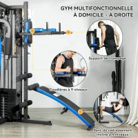 Station de musculation multifonction - Collaboration Aosom.fr x FFHandball - 10 contrepoids 65 kg filet de protection(m-5)