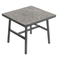 Juego de Muebles de Jardín con Sofá Esquinero y Tablero de Mesa de Vidrio Templado Incluye Cojines de Asiento y Respaldo Gris(m-10)