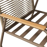 Juego de Salón de Jardín para 4 Personas con Sofá Doble 2 Sofás Individuales y 1 Mesa de Centro Beige(m-11)