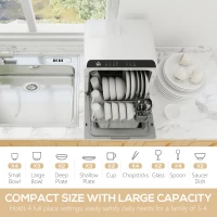 HOMCOM Multi-Program 6L Tabletop Dishwasher(m-4)