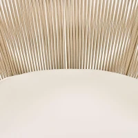 Set da pranzo da giardino 7 pezzi in rattan con 6 poltrone e tavolino, 140x80x76 cm, Beige(m-10)