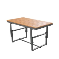 Ensemble de meubles de jardin 3 pièces, 2 canapés avec dossier réglable, coussins d'assise inclus, table réglable, Gris(m-11)