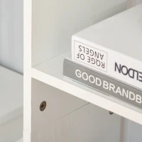 HOMCOM Estante de 6 níveis estante vertical sistema anti-tombamento de desenho moderno 60x21x162,5 cm Branco(m-8)