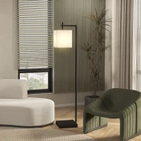 HOMCOM Lampada da Terra con 10 Luminosità e Temperatura del Colore Regolabile, Telecomando e Lampadina 9W, Nero(m-9)