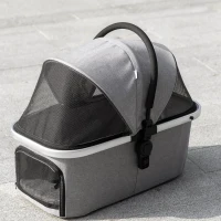 Wózek dla psa PawHut, wózek dla psa 2 w 1, torba transportowa, składany wózek dla psa, szary(m-12)