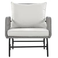 Ensemble de salon de jardin 6 pièces, corde tissée à la main avec cadre en fer, 2 fauteuils, 2 canapés 2 places et 2 tables, Gris(m-8)