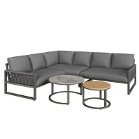 Juego de Salón de Jardín para 6-7 Personas Incluye Cojines de Asiento y Respaldo Gris