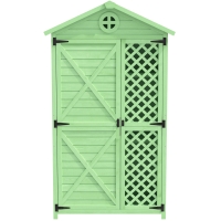 Cobertizo de Madera para Muebles de Jardín para Exteriores Cobertizo Resistente a la Intemperie con Espacio de Almacenamiento y Construcción de Madera Estable 90x565x1753 Cm Verde