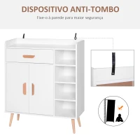 HOMCOM Aparador multiuso para cozinha sala de jantar  80x29,5x96cm Branco(m-5)