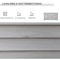 Outsunny Gartenbox, wetterbeständig, luftdurchlässig, Kissenbox, Aufbewahrungsbox, Fichtenholz, grau, 127 x 56 x 60 cm(m-4)