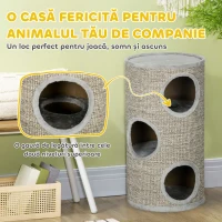 PawHut Ansamblu pentru pisici, Turn din Sisal pentru animale de companie cu planforme cu invelis moale(m-5)