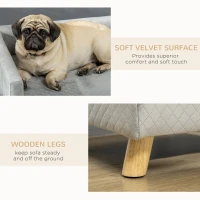 PawHut hondenbank met houten poten 64 cm x 45 cm x 36 cm(m-6)