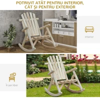 Outsunny Scaun Balansoar de Gradina Stil Adirondack din Lemn, 66x96x98 cm(m-7)