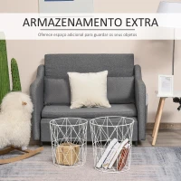 HOMCOM Conjunto de 2 Mesinhas de Centro Industrial Mesa de Apoio Metálica para Sala de estar(m-4)