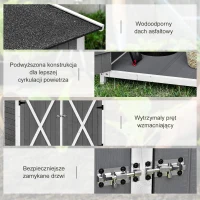 Outsunny szafka ogrodowa szopa na narzędzia z 2 drzwiami z asfaltowym dachem drewno jodłowe kolor zielony+szary(m-6)